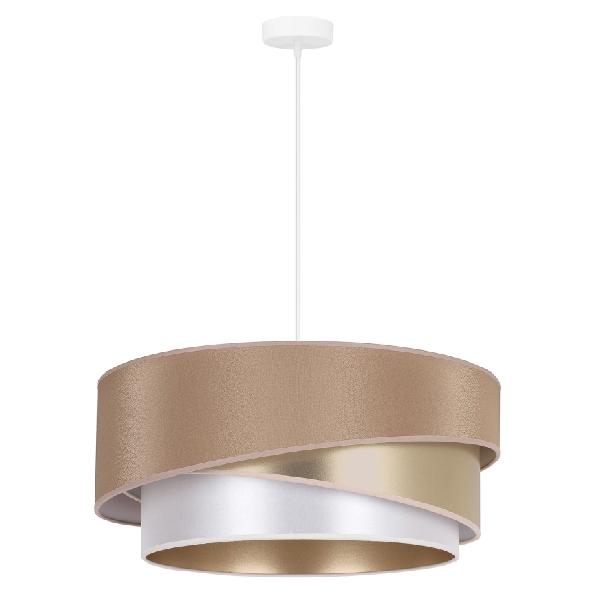 Duolla - Luster na sajli KOBO 1xE27/15W/230V pr. 45 cm bež/zlatna/bela
