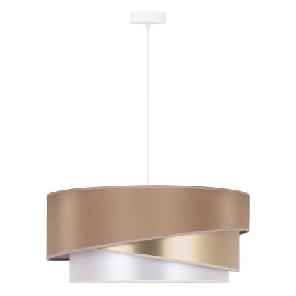 Duolla - Luster na sajli KOBO 1xE27/15W/230V pr. 45 cm bež/zlatna/bela