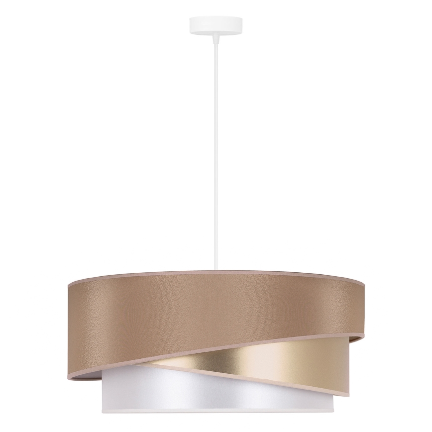 Duolla - Luster na sajli KOBO 1xE27/15W/230V pr. 45 cm bež/zlatna/bela