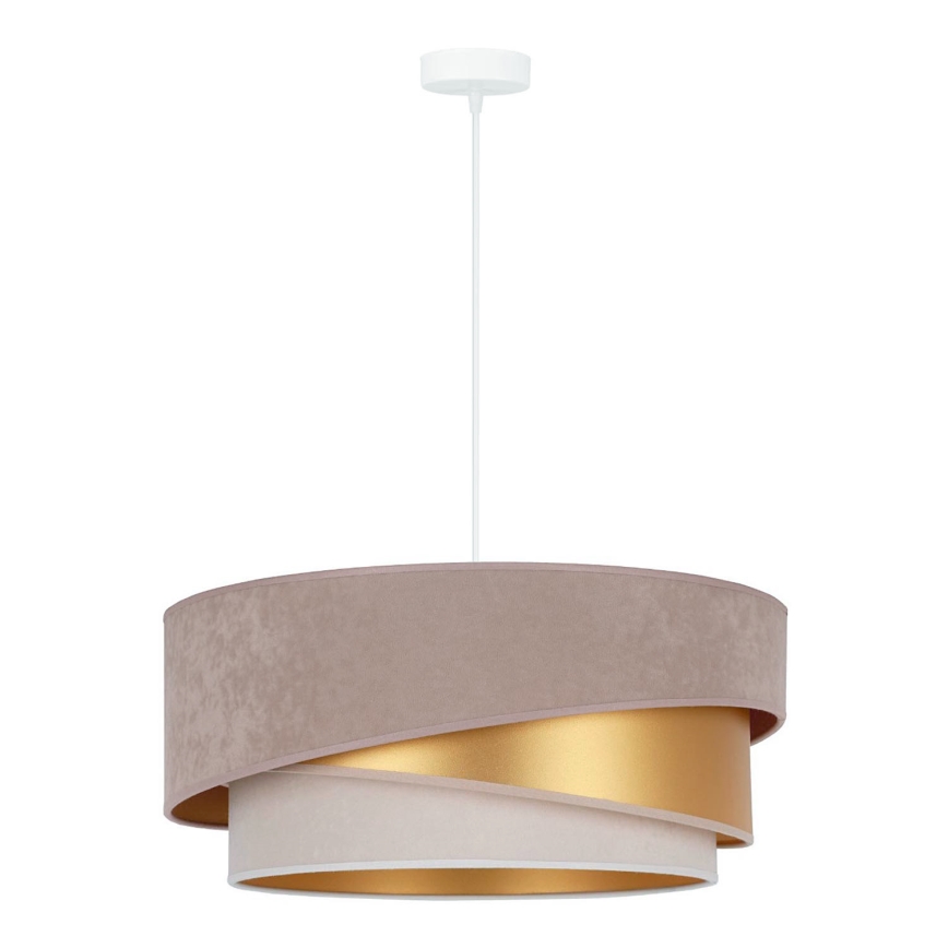 Duolla - Luster na sajli KOBO 1xE27/15W/230V pr. 45 cm bež/zlatna/kremasta