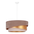 Duolla - Luster na sajli KOBO 1xE27/15W/230V pr. 45 cm braon/zlatna/kremasta