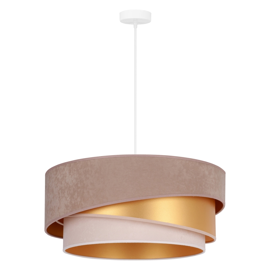Duolla - Luster na sajli KOBO 1xE27/15W/230V pr. 45 cm braon/zlatna/kremasta