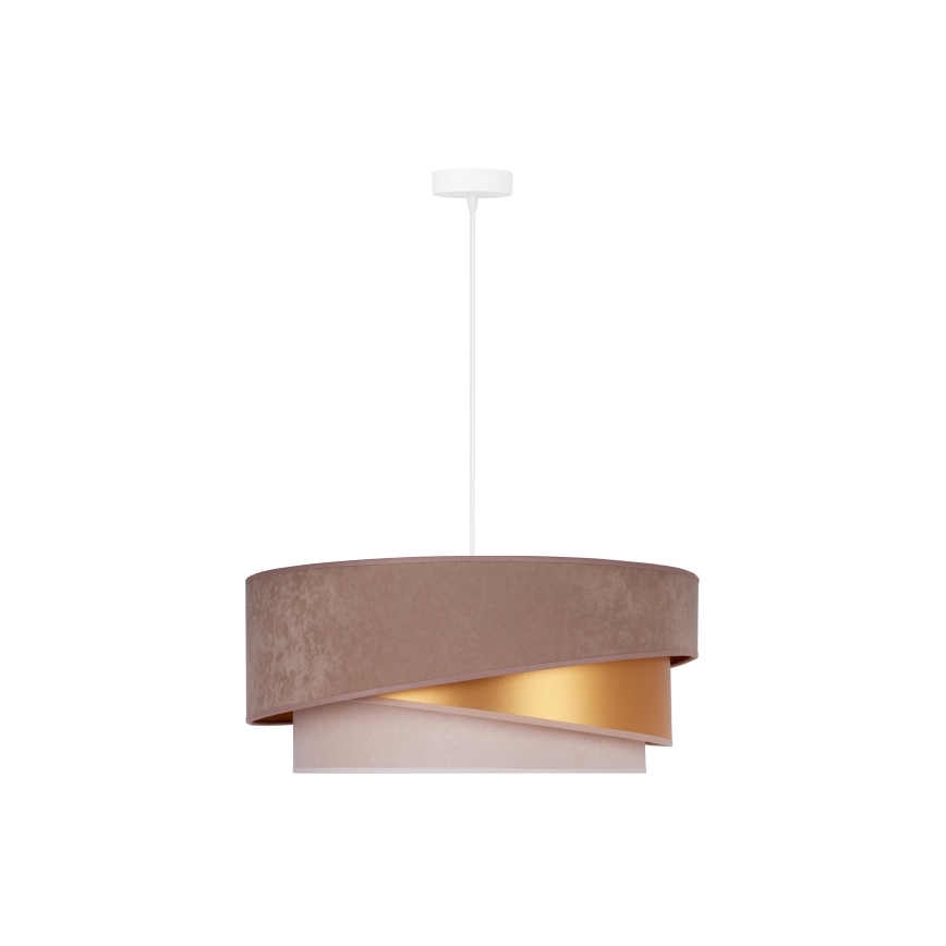 Duolla - Luster na sajli KOBO 1xE27/15W/230V pr. 45 cm braon/zlatna/kremasta