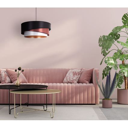 Duolla - Luster na sajli KOBO 1xE27/15W/230V pr. 45 cm crno/boje vina/srebrno