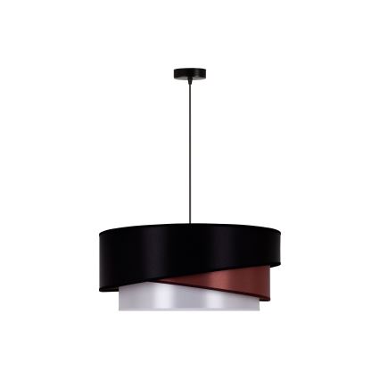 Duolla - Luster na sajli KOBO 1xE27/15W/230V pr. 45 cm crno/boje vina/srebrno