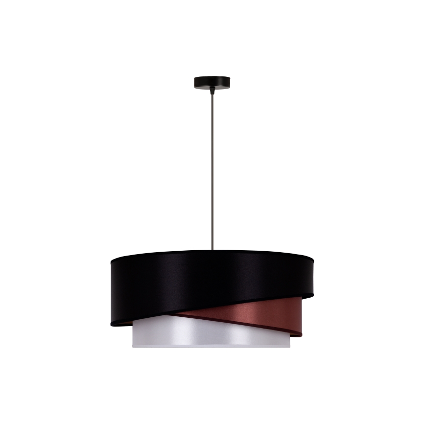 Duolla - Luster na sajli KOBO 1xE27/15W/230V pr. 45 cm crno/boje vina/srebrno