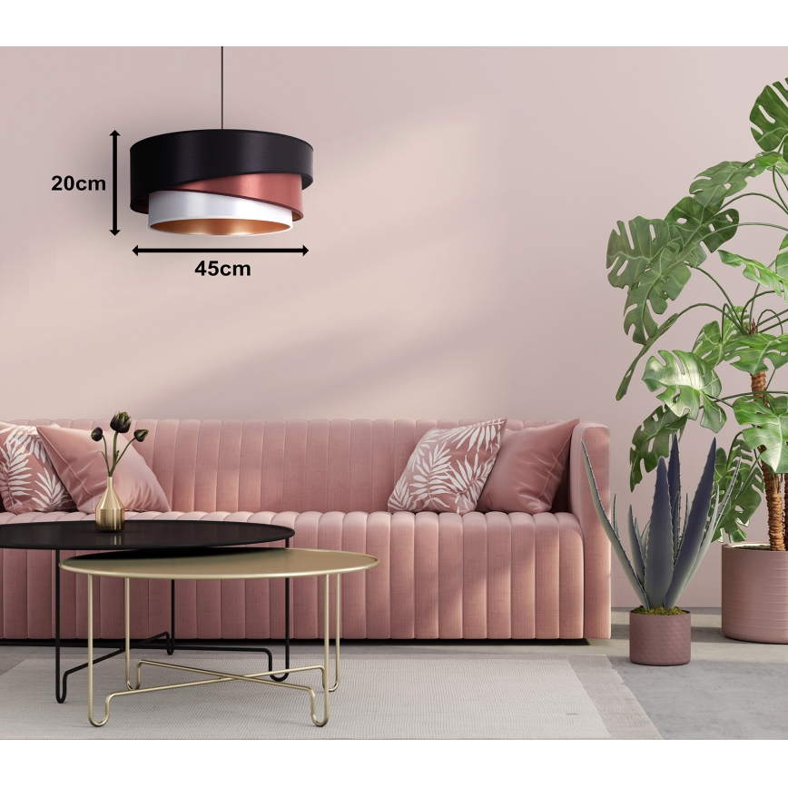 Duolla - Luster na sajli KOBO 1xE27/15W/230V pr. 45 cm crno/boje vina/srebrno