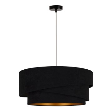 Duolla - Luster na sajli KOBO 1xE27/15W/230V pr. 45 cm crno/zlatna