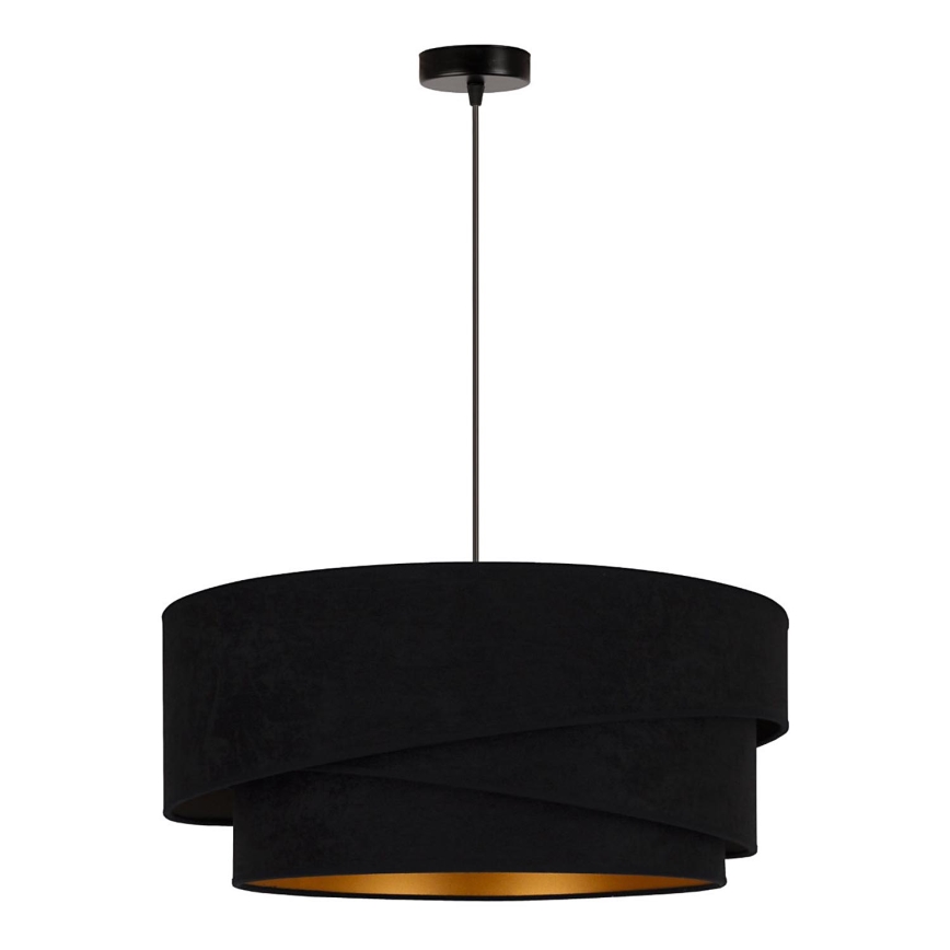 Duolla - Luster na sajli KOBO 1xE27/15W/230V pr. 45 cm crno/zlatna