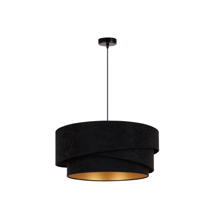Duolla - Luster na sajli KOBO 1xE27/15W/230V pr. 45 cm crno/zlatna