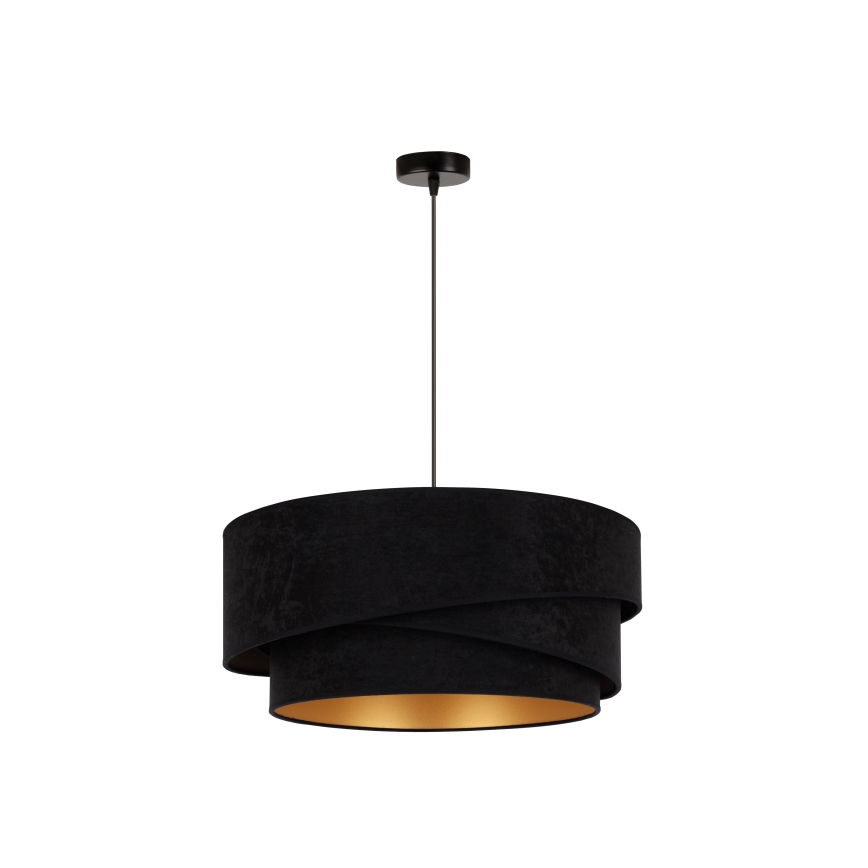 Duolla - Luster na sajli KOBO 1xE27/15W/230V pr. 45 cm crno/zlatna