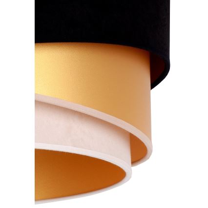 Duolla - Luster na sajli KOBO 1xE27/15W/230V pr. 45 cm crno/zlatna/kremasta