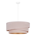 Duolla - Luster na sajli KOBO 1xE27/15W/230V pr. 45 cm kremasta/zlatna