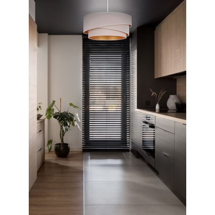 Duolla - Luster na sajli KOBO 1xE27/15W/230V pr. 45 cm kremasta/zlatna