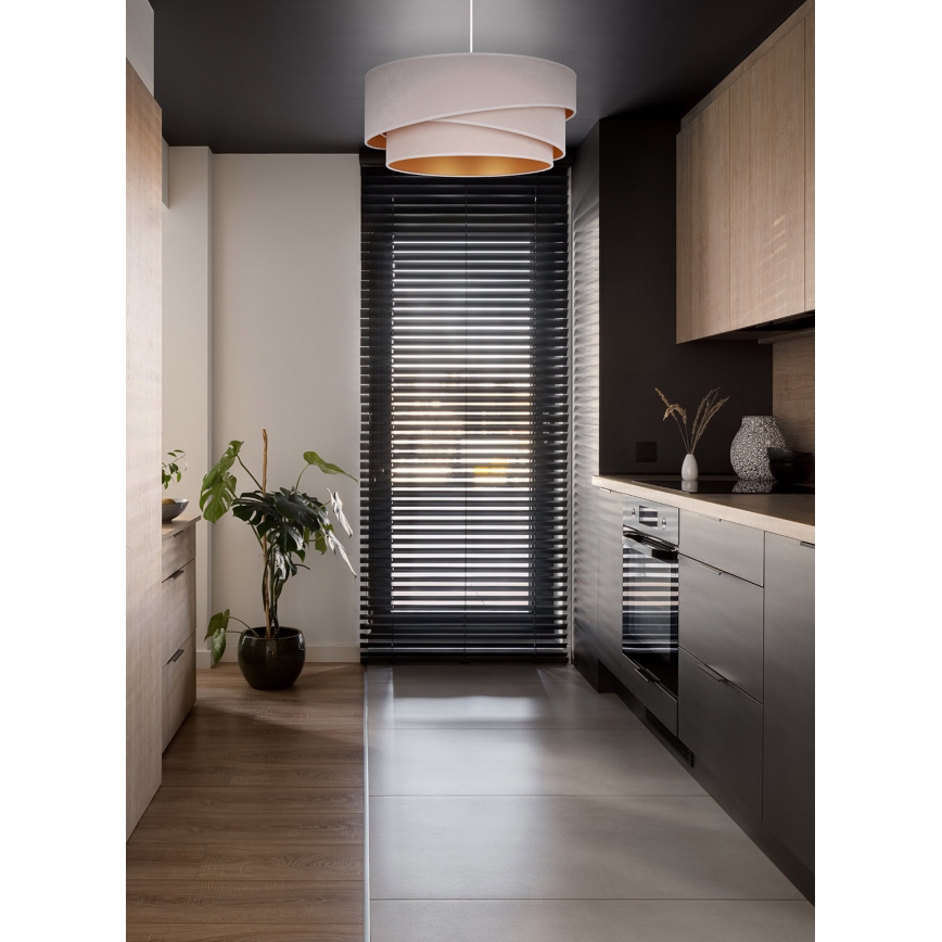 Duolla - Luster na sajli KOBO 1xE27/15W/230V pr. 45 cm kremasta/zlatna