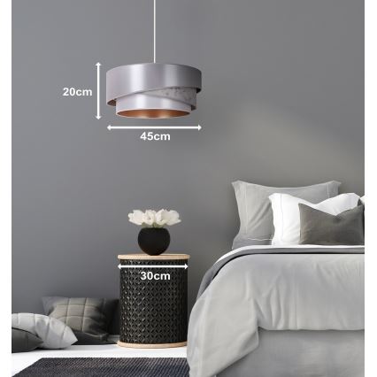 Duolla - Luster na sajli KOBO 1xE27/15W/230V pr. 45 cm srebrno/zlatna