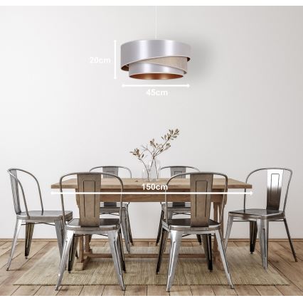 Duolla - Luster na sajli KOBO 1xE27/15W/230V pr. 45 cm srebrno/zlatna