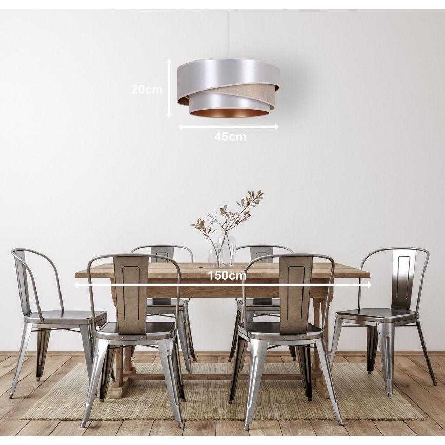 Duolla - Luster na sajli KOBO 1xE27/15W/230V pr. 45 cm srebrno/zlatna