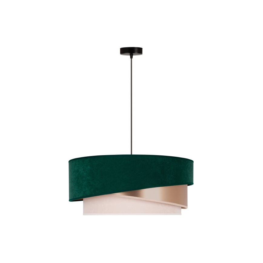 Duolla - Luster na sajli KOBO 1xE27/15W/230V pr. 45 cm zelena/roze zlatna/kremasta