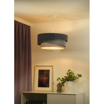 Duolla - Luster na sajli KOBO ECO RECYCLING 1xE27/15W/230V pr. 45 cm zelena/sivo/kremasta