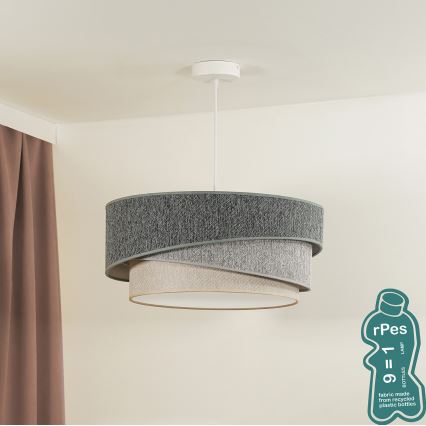 Duolla - Luster na sajli KOBO ECO RECYCLING 1xE27/15W/230V pr. 45 cm zelena/sivo/kremasta