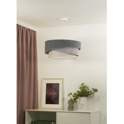 Duolla - Luster na sajli KOBO ECO RECYCLING 1xE27/15W/230V pr. 45 cm zelena/sivo/kremasta