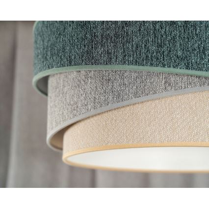 Duolla - Luster na sajli KOBO ECO RECYCLING 1xE27/15W/230V prečnik 45 cm zelena/siva/krem