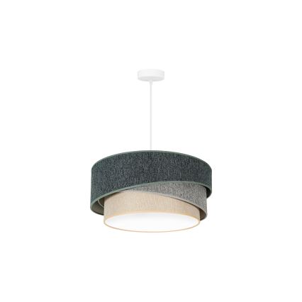 Duolla - Luster na sajli KOBO ECO RECYCLING 1xE27/15W/230V prečnik 45 cm zelena/siva/krem