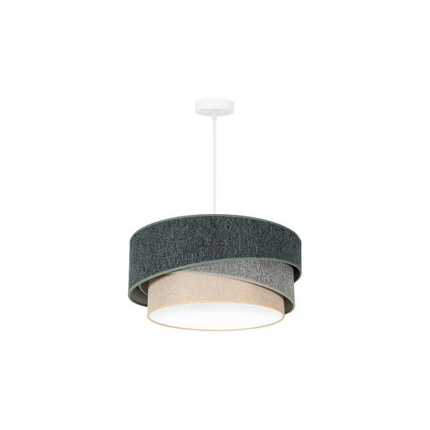 Duolla - Luster na sajli KOBO ECO RECYCLING 1xE27/15W/230V prečnik 45 cm zelena/siva/krem