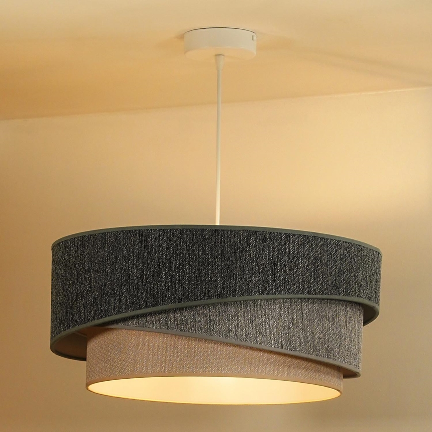 Duolla - Luster na sajli KOBO ECO RECYCLING 1xE27/15W/230V pr. 45 cm zelena/sivo/kremasta
