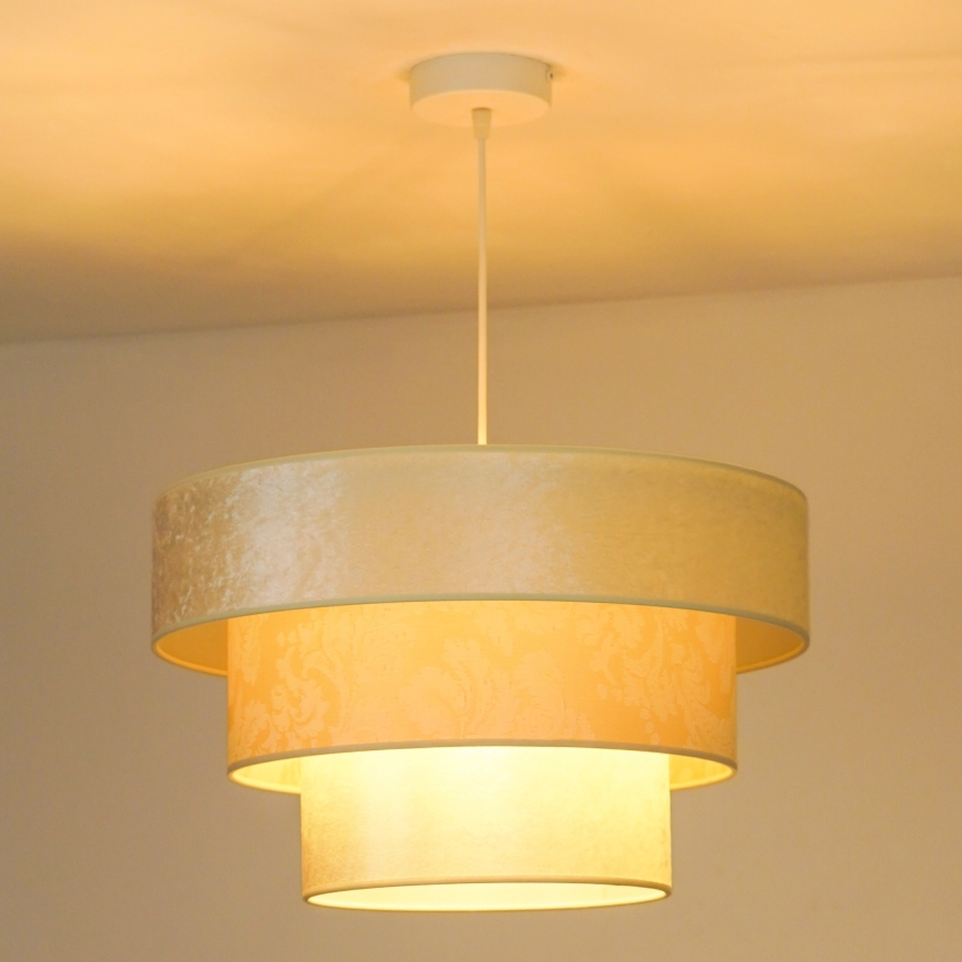Duolla - Luster na sajli LUNETA 1xE27/40W/230V pr. 45 cm kremasta