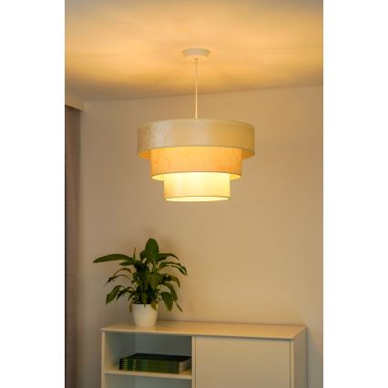 Duolla - Luster na sajli LUNETA 1xE27/40W/230V pr. 45 cm kremasta