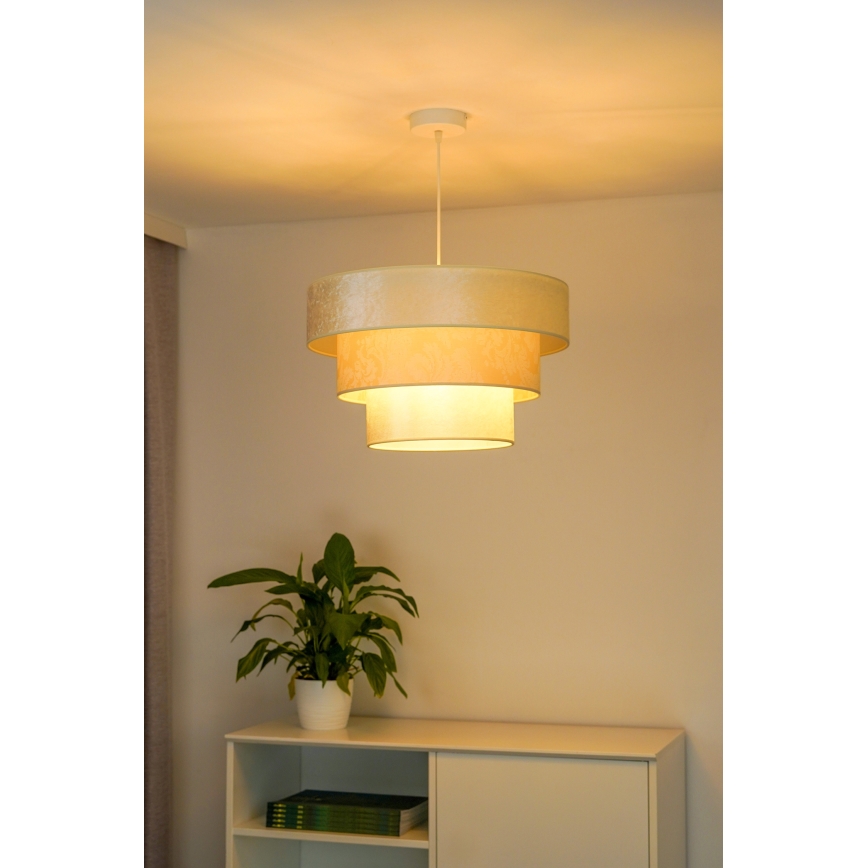 Duolla - Luster na sajli LUNETA 1xE27/40W/230V pr. 45 cm kremasta