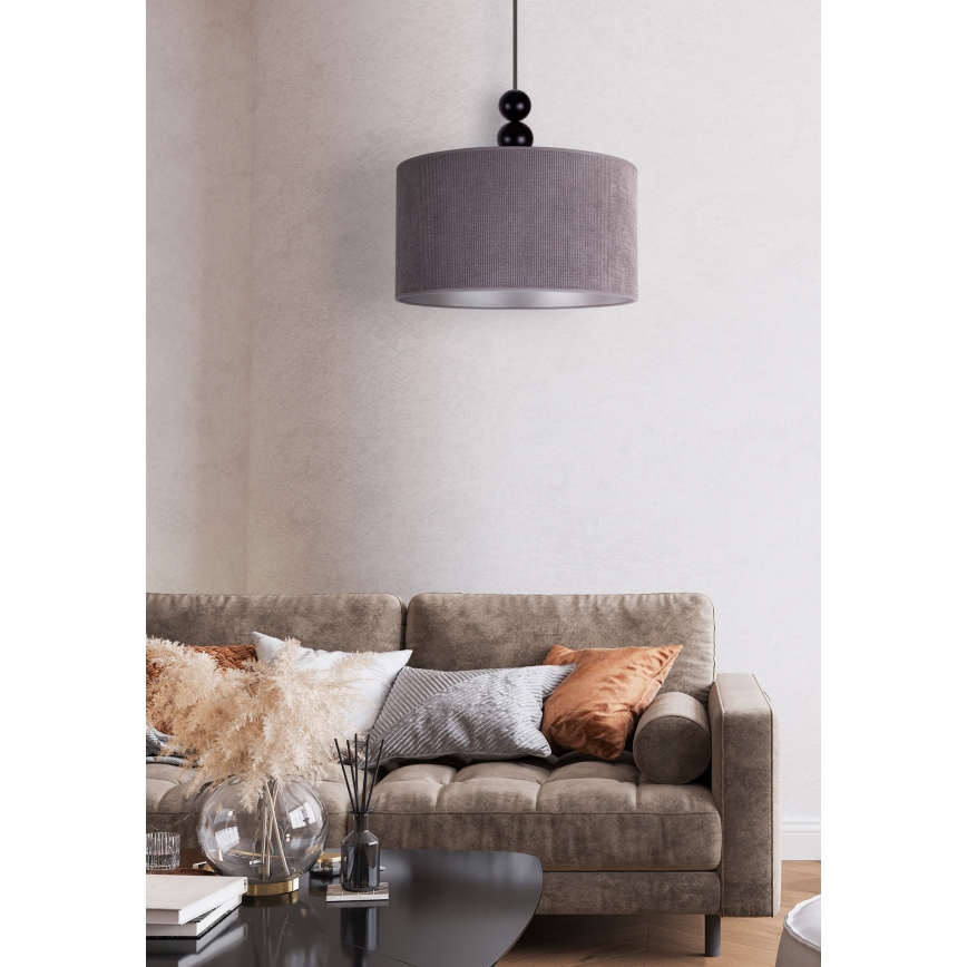 Duolla - Luster na sajli LYON 1xE27/15W/230V pr. 40 cm sivo