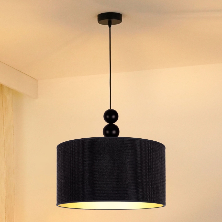 Duolla - Luster na sajli LYON 1xE27/15W/230V prečnik 40 cm crna