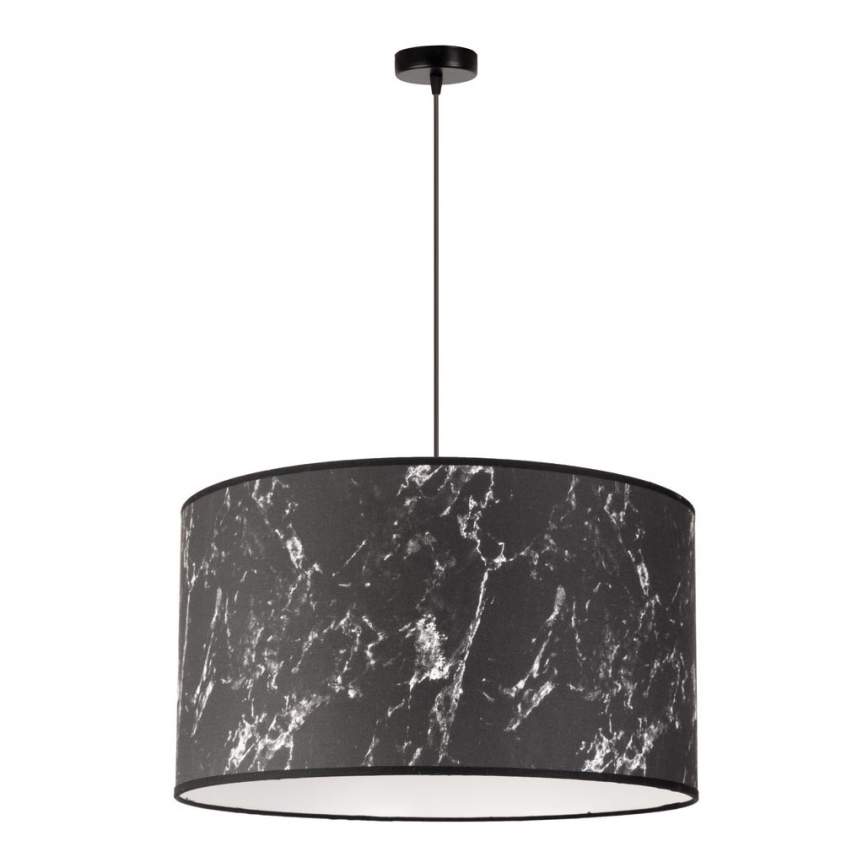 Duolla - Luster na sajli MARBLE 1xE27/40W/230V pr. 45 cm crno/bela