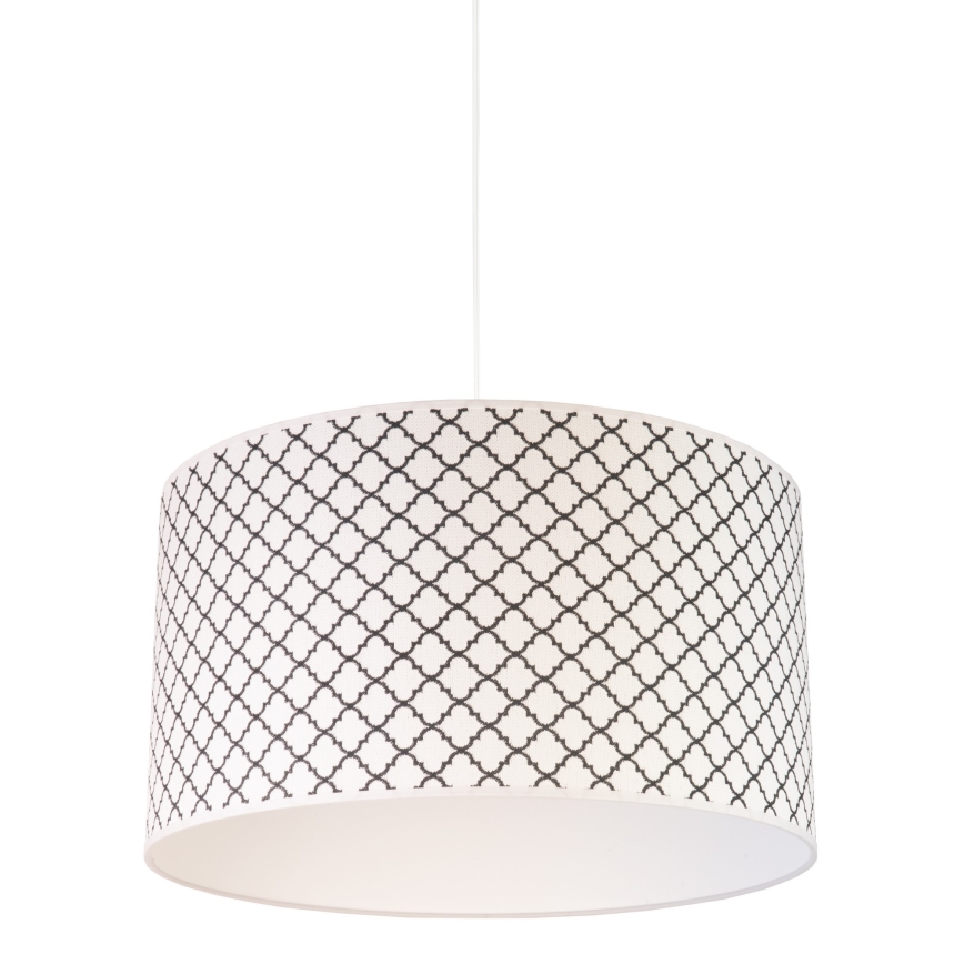 Duolla - Luster na sajli MAROKO 1xE27/40W/230V pr. 45 cm bela/crno