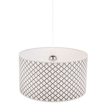 Duolla - Luster na sajli MAROKO 1xE27/40W/230V pr. 45 cm bela/crno