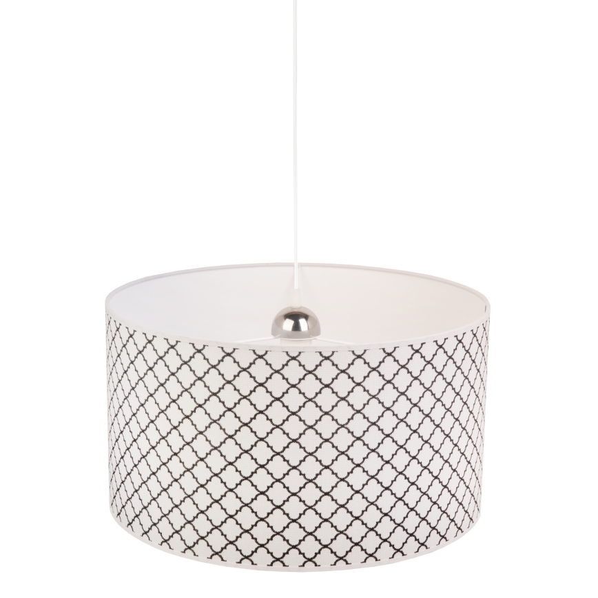 Duolla - Luster na sajli MAROKO 1xE27/40W/230V pr. 45 cm bela/crno