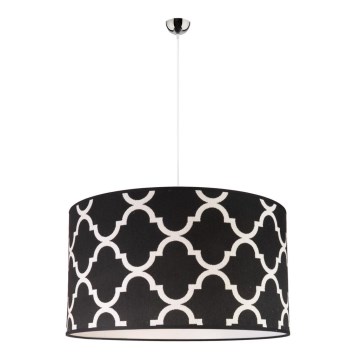 Duolla - Luster na sajli MAROKO 1xE27/40W/230V pr. 45 cm crno/bela