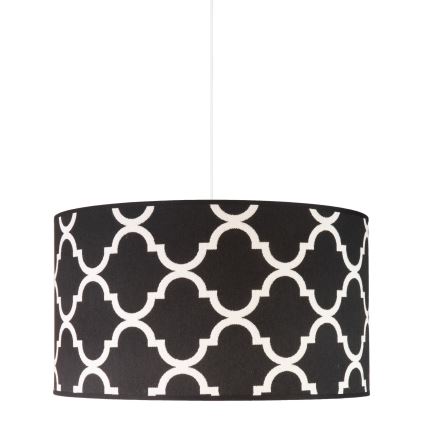 Duolla - Luster na sajli MAROKO 1xE27/40W/230V pr. 45 cm crno/bela