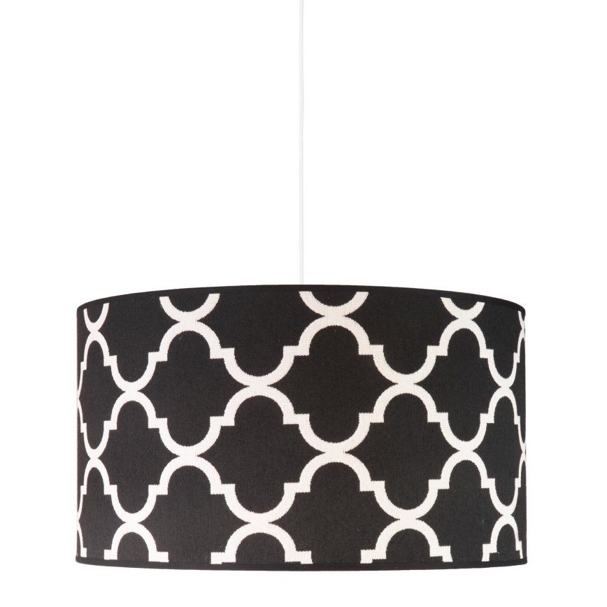 Duolla - Luster na sajli MAROKO 1xE27/40W/230V pr. 45 cm crno/bela