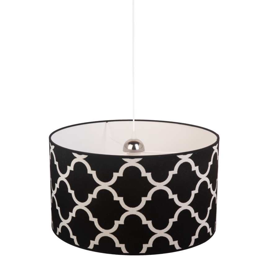 Duolla - Luster na sajli MAROKO 1xE27/40W/230V pr. 45 cm crno/bela
