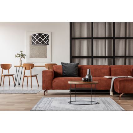 Duolla - Luster na sajli MAROKO 1xE27/40W/230V pr. 45 cm crno/bela