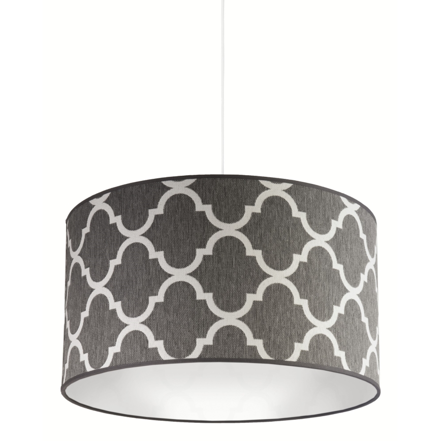 Duolla - Luster na sajli MAROKO 1xE27/40W/230V pr. 45 cm sivo/bela