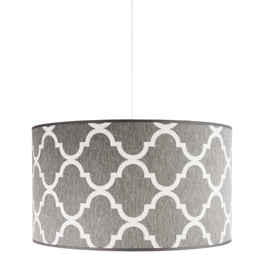 Duolla - Luster na sajli MAROKO 1xE27/40W/230V pr. 45 cm sivo/bela