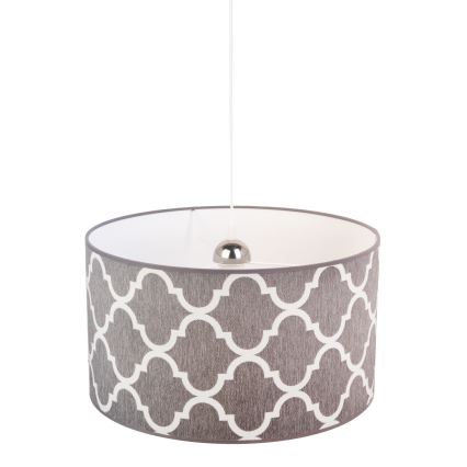 Duolla - Luster na sajli MAROKO 1xE27/40W/230V pr. 45 cm sivo/bela