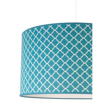 Duolla - Luster na sajli MAROKO 1xE27/40W/230V pr. 45 cm tirkizna/bela