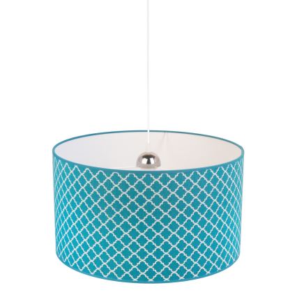 Duolla - Luster na sajli MAROKO 1xE27/40W/230V pr. 45 cm tirkizna/bela