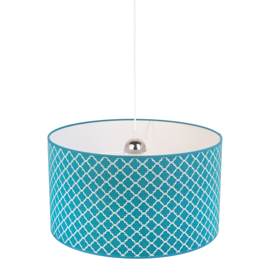 Duolla - Luster na sajli MAROKO 1xE27/40W/230V pr. 45 cm tirkizna/bela